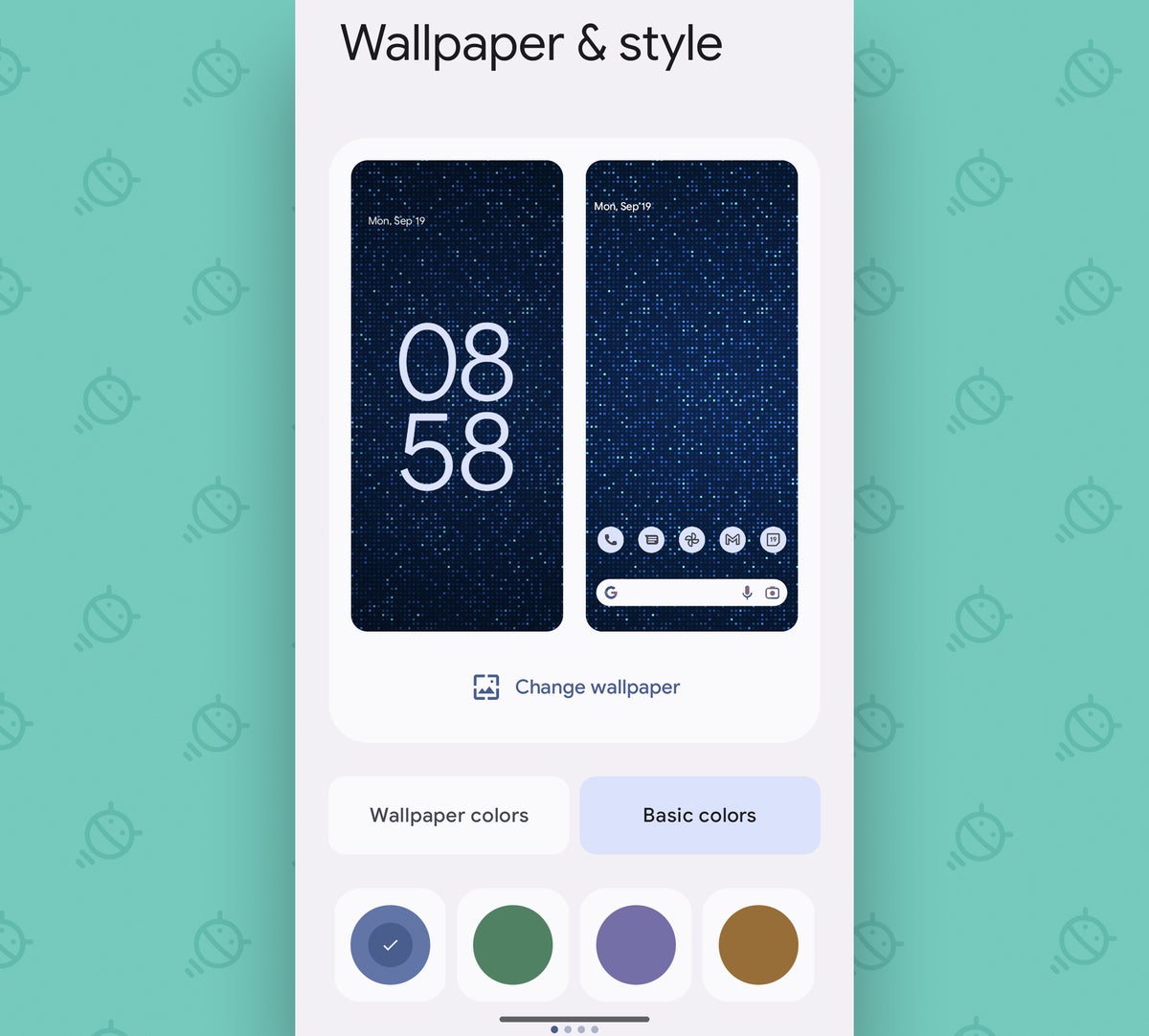 Android Design / Material You: Color selector
