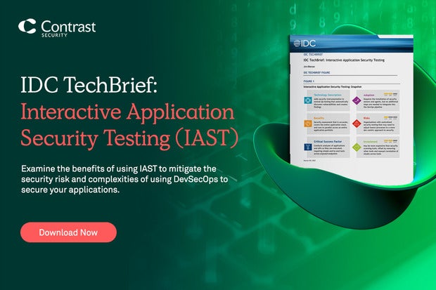 Image: Sponsored by Contrast Security: New IDC TechBrief: Interactive Application Security Testing (IAST)