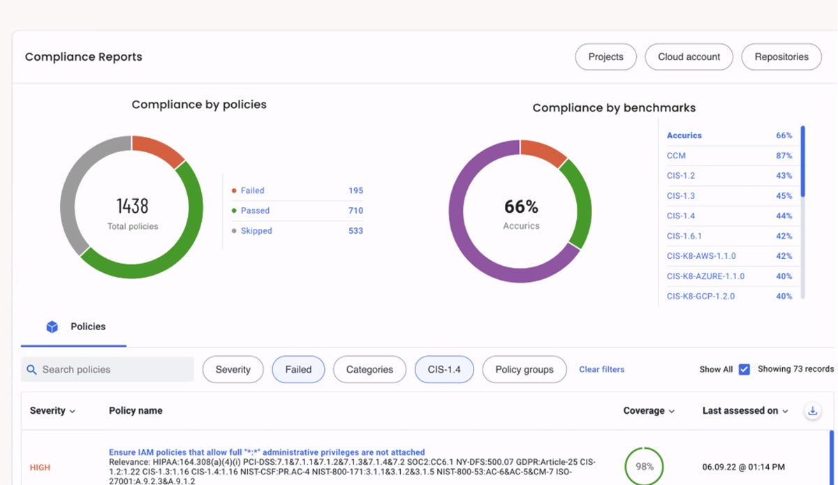Tenable’s compliance reporting summary showing you issues and why they failed.