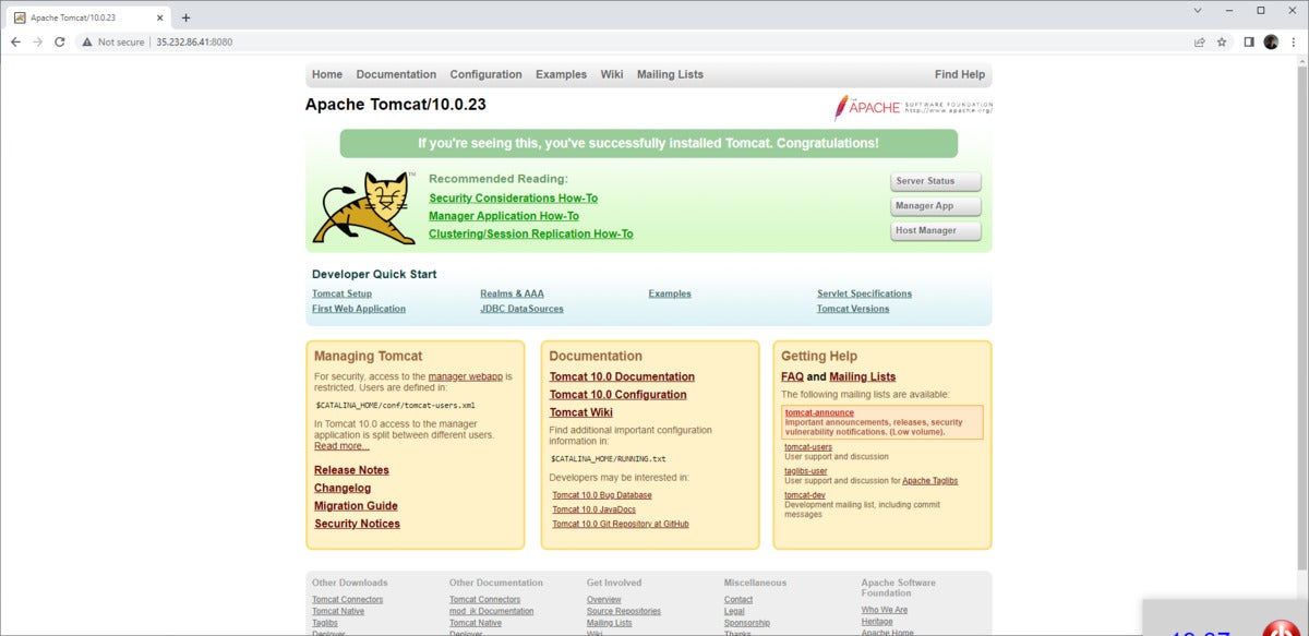 jsp tomcat welcome page