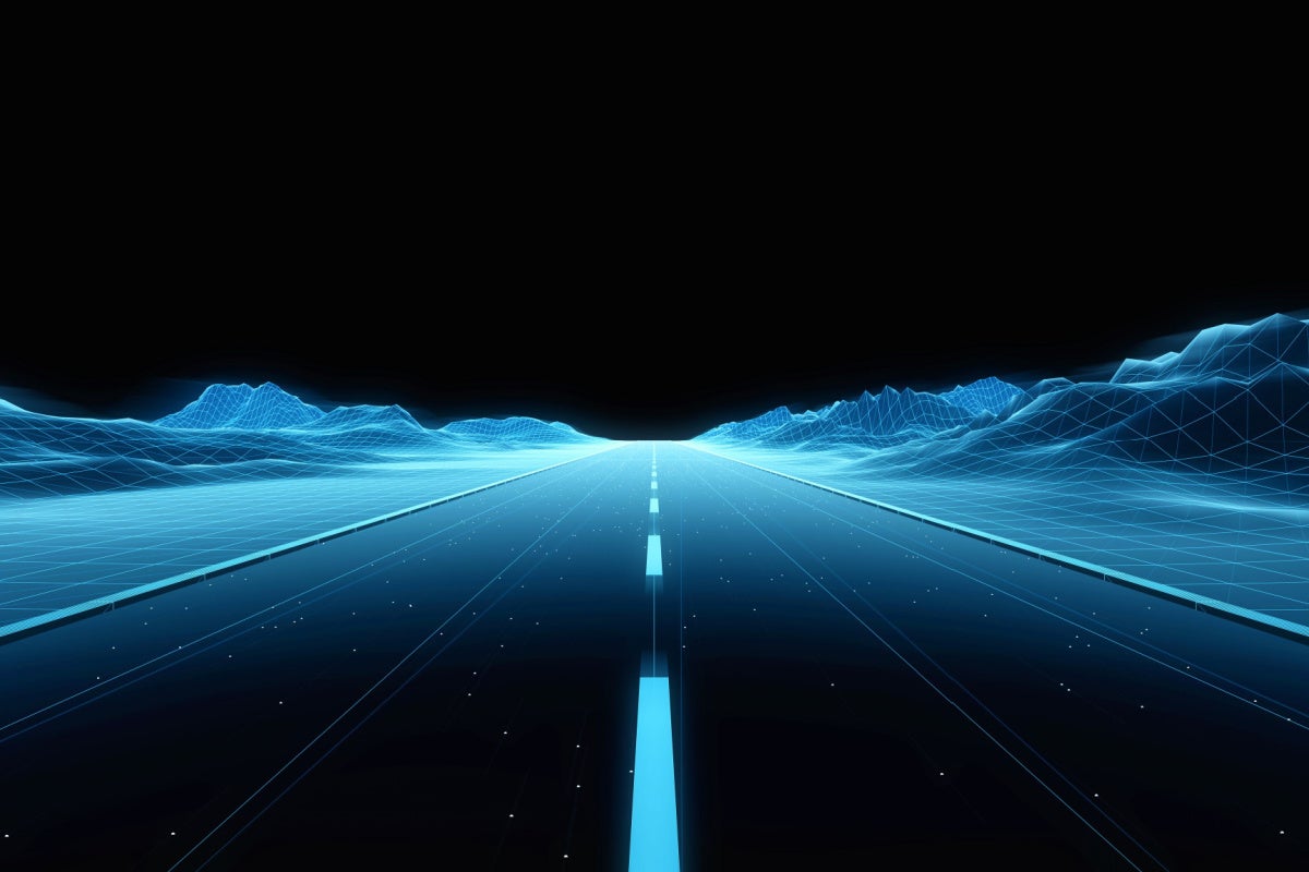 Blue Technology Digital Highway background