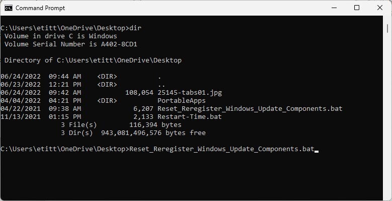 troubleshoot windows update 06 run batch file