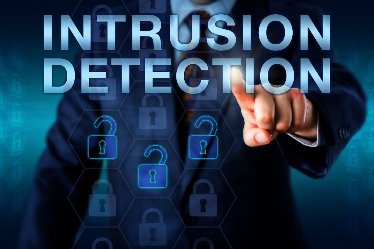 Security expert is pushing INTRUSION DETECTION on a touch screen interface.
