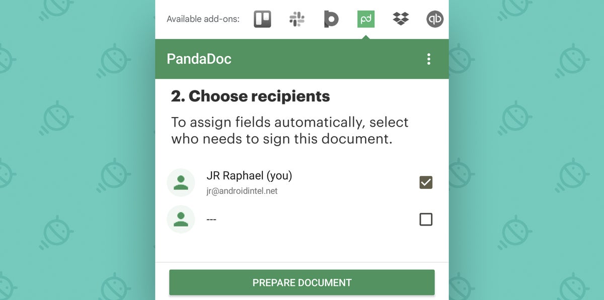 Gmail Android App Add-on: PandaDoc
