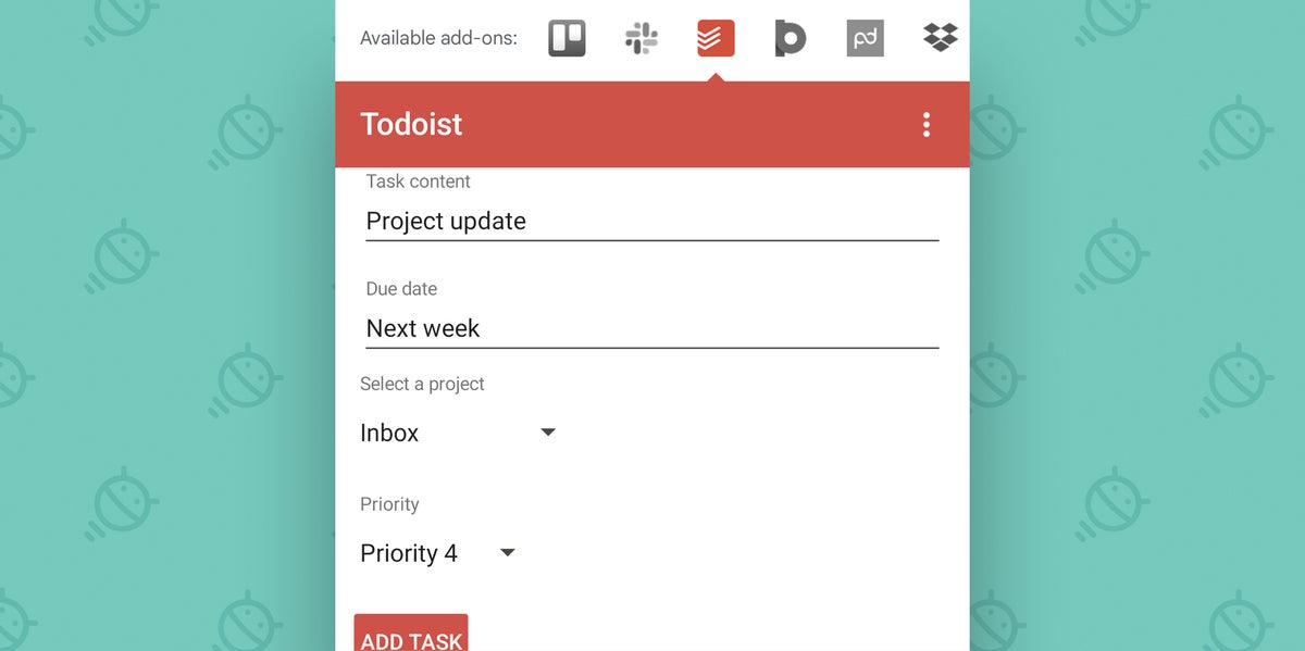 Gmail Android App Add-on: Todoist