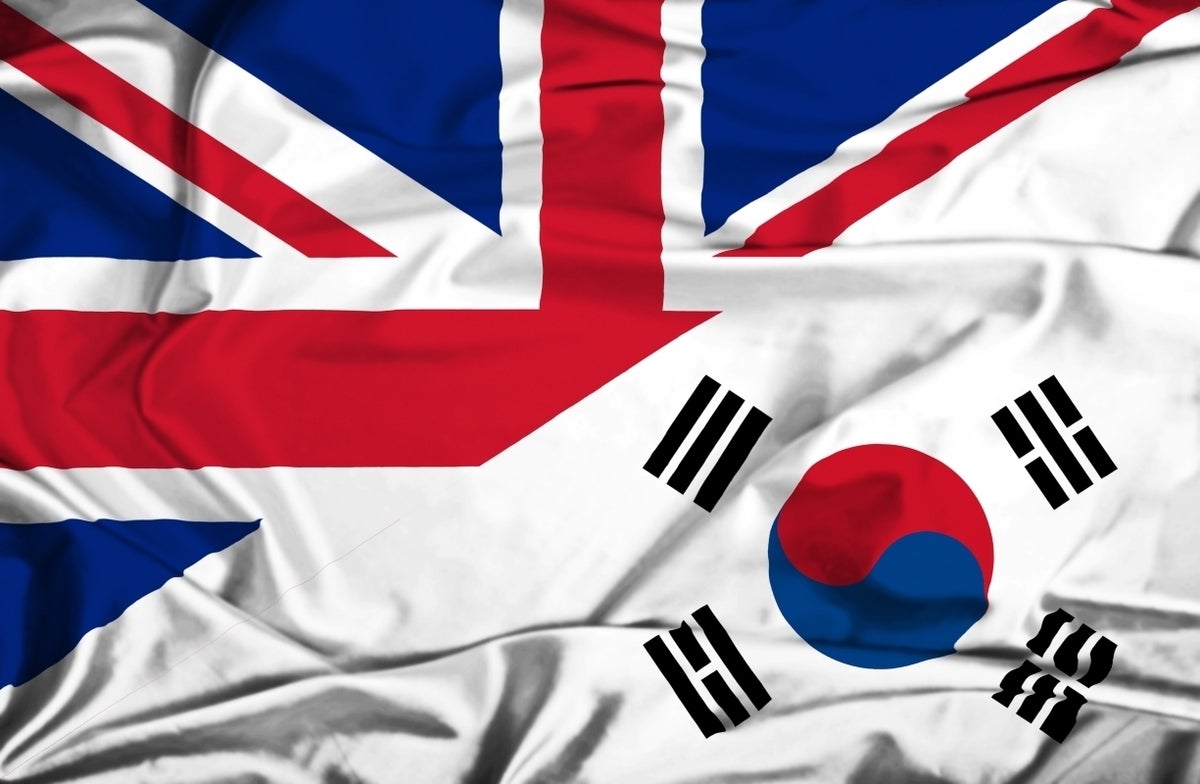 uk and south korea flags