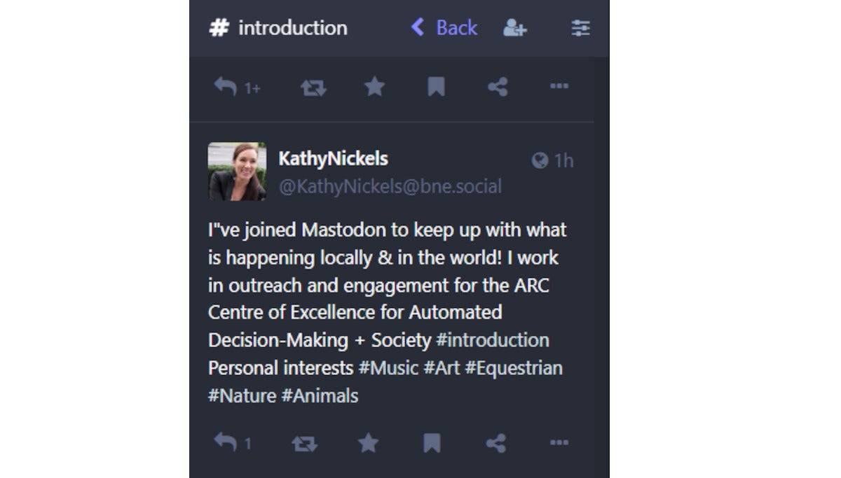 mastodon tag search kathy nickels in the app