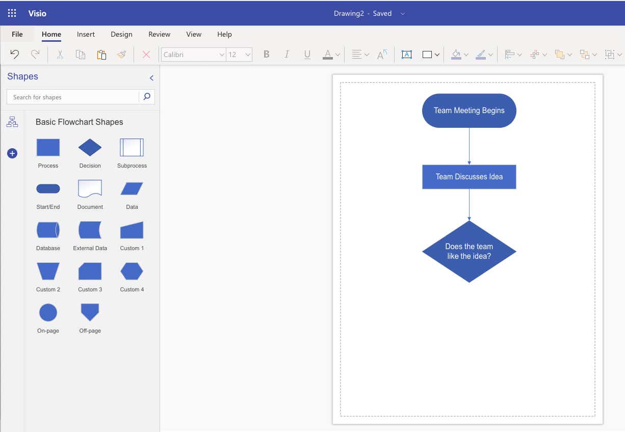 visio flowchart step4 - decision diamond added