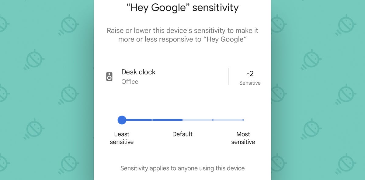 Google Assistant Android: Sensitivity