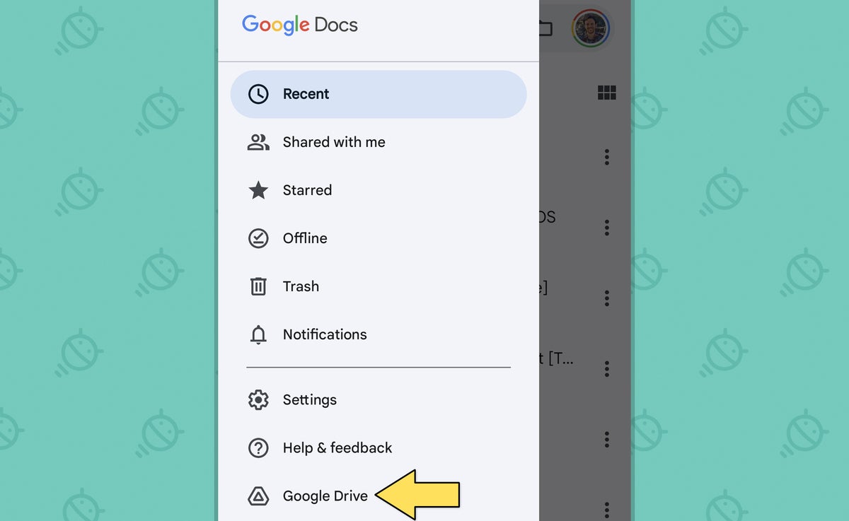 Google Docs Android Drive shortcut