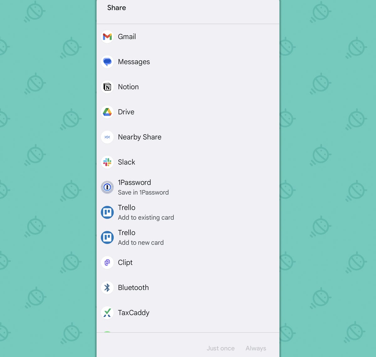 Google Docs Android share file