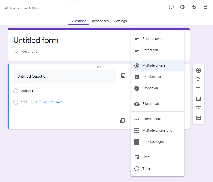 google forms 03 question formats