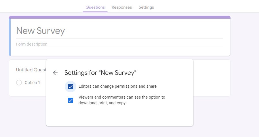 google forms 12 collab settings
