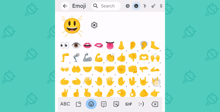 Gboard Shortcuts: Emoji color shortcut