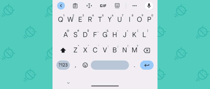 Gboard Android: Number keyboard toggle