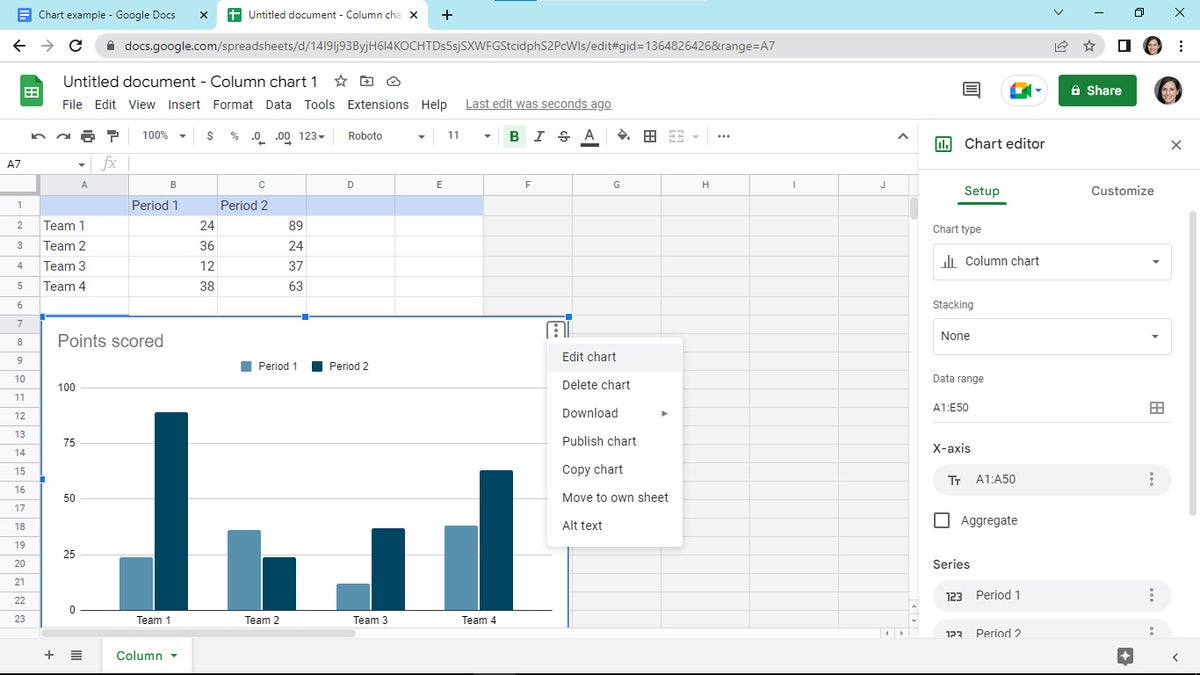 google docs 02 sheets chart editor