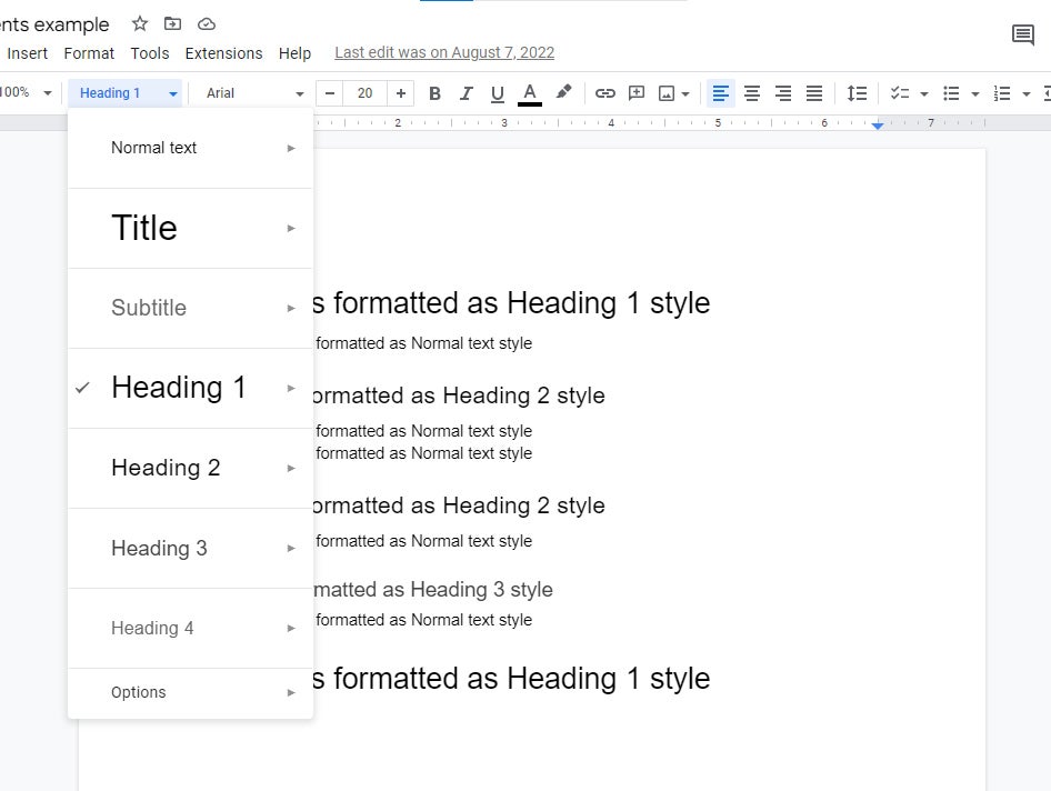 google docs 09 heading formats