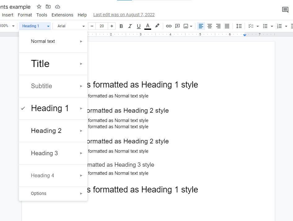 google docs 09 heading formats