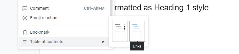 google docs 10 choose toc style