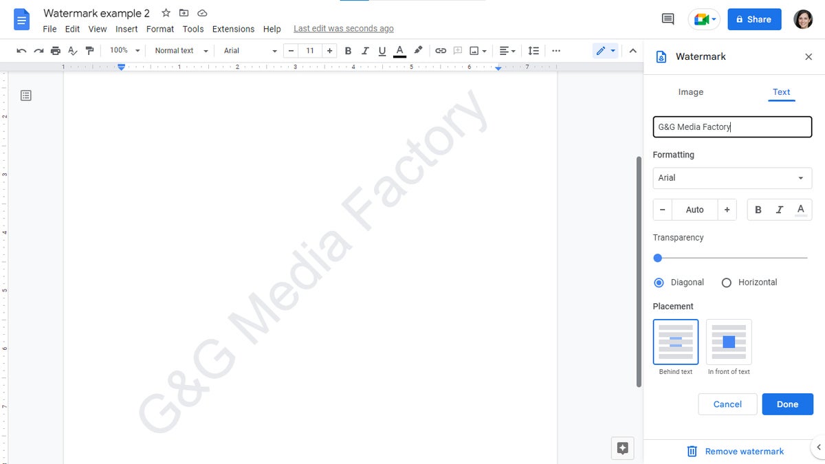 google docs 15 text watermark and sidebar