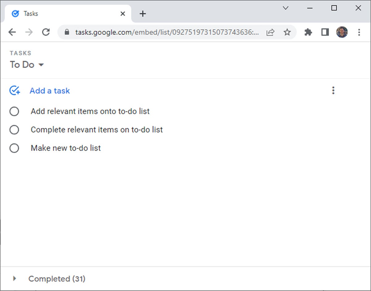 Google Tasks direct link