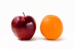 shutterstock 27853015 apple and orange against white background
