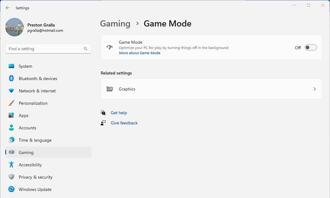 speed up win11 disable game mode
