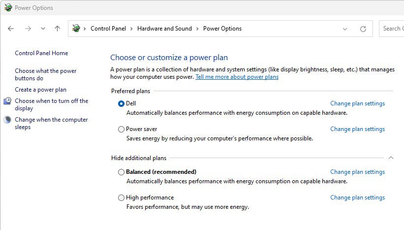 speed up win11 power options