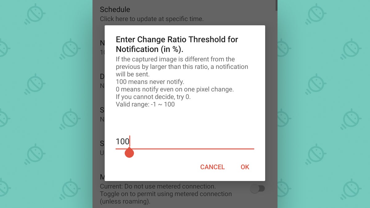 Custom Android widget: Update threshold