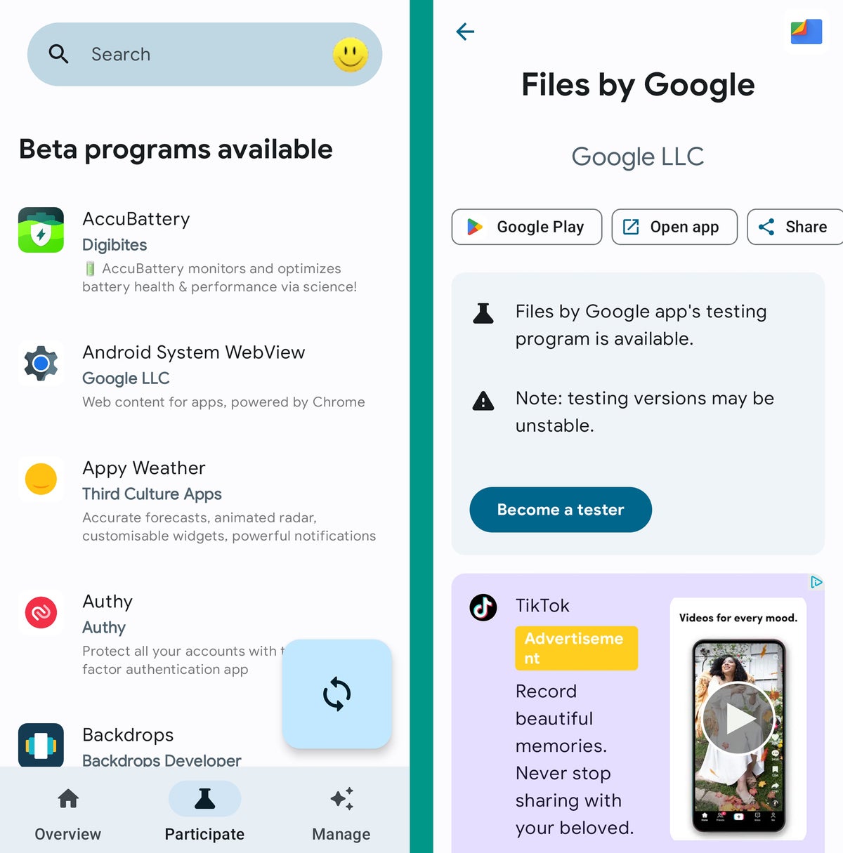 Android Apps: Beta Maniac