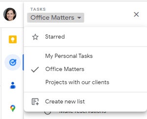 google tasks 08 switch task lists