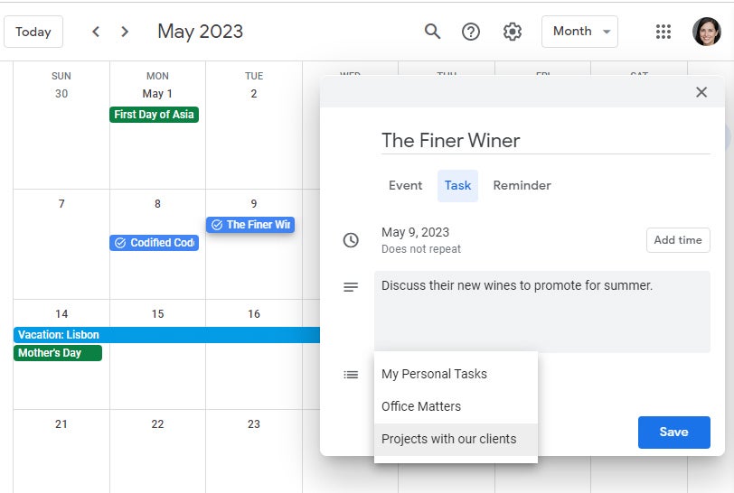 google tasks 13 create task from calendar
