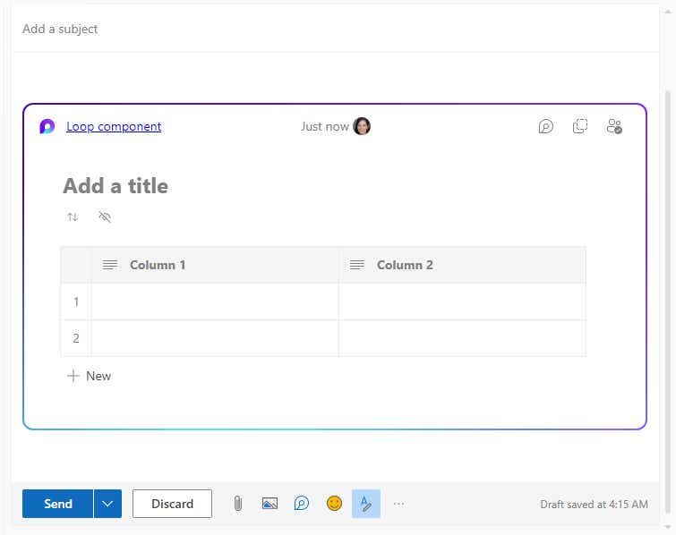 microsoft loop 05 table component outlook