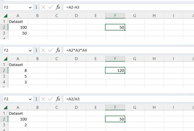 excel formulas 05 subtract multiply divide