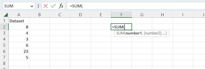 excel formulas 06 start sum function