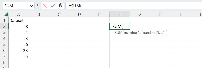excel formulas 06 start sum function