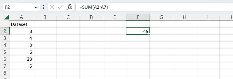 excel formulas 08 sum function result