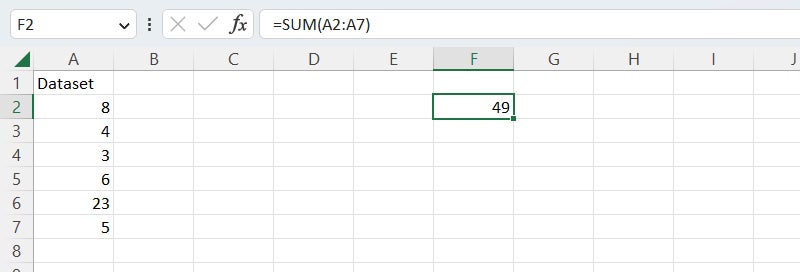 excel formulas 08 sum function result