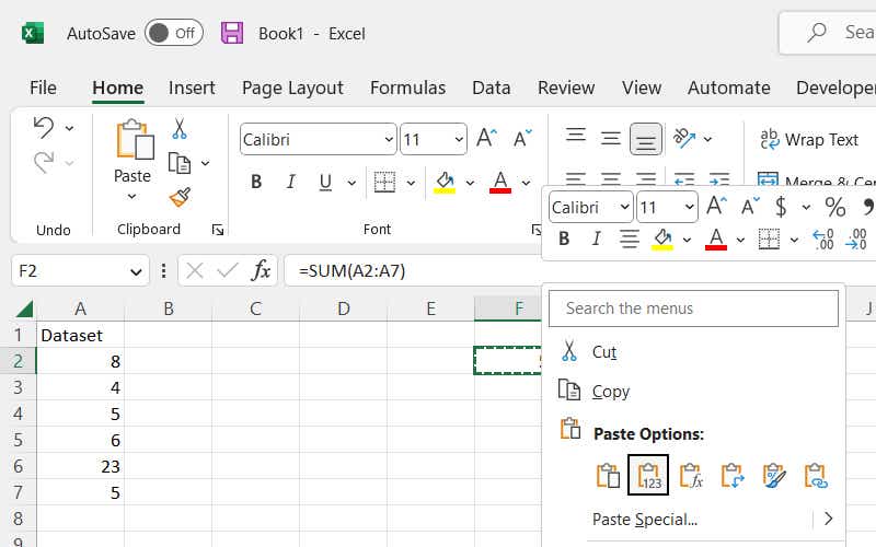 excel formulas 10 paste values