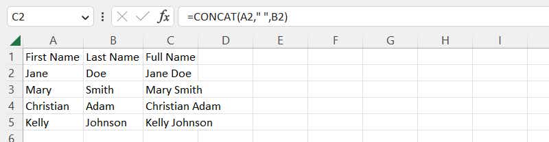 excel formulas 22 concat function