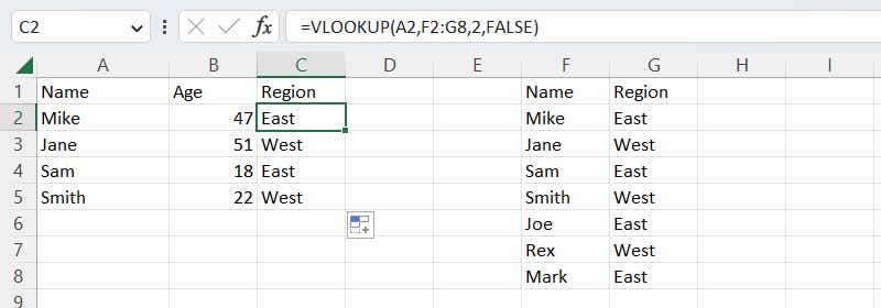 excel formulas 23 vlookup function