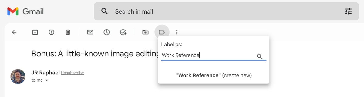 gmail labels create new label