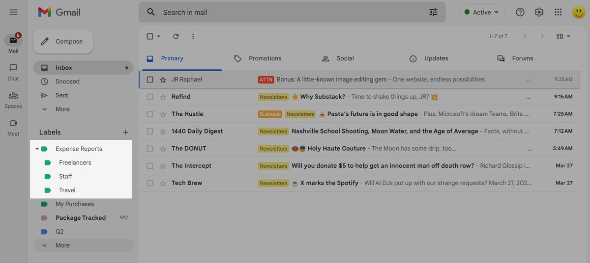 ярлыки Gmail