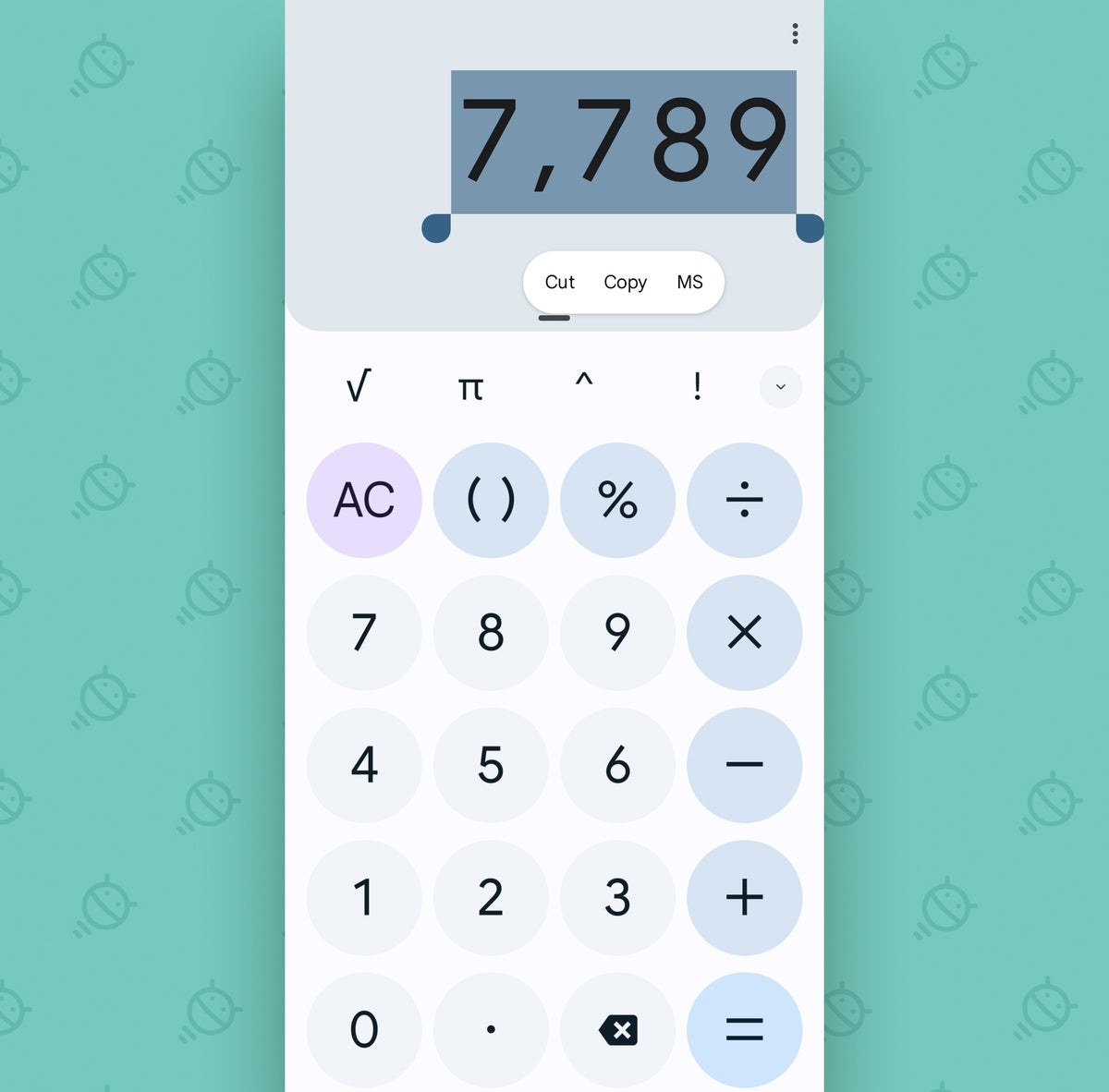 Google Pixel Calculator: Memory store