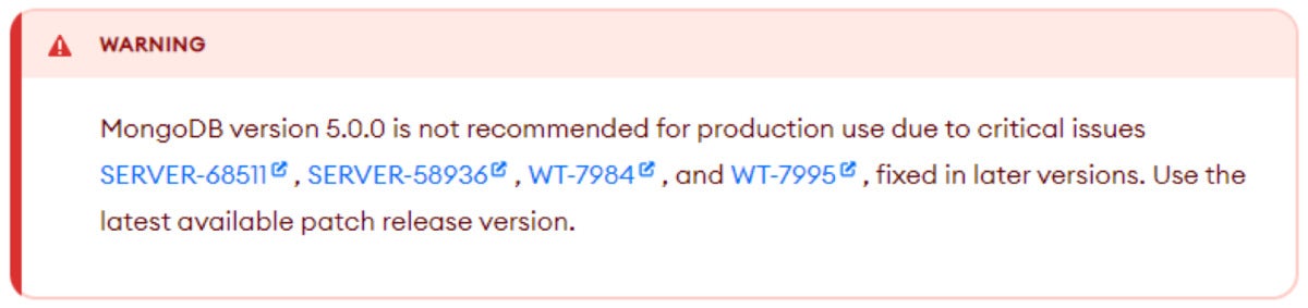 mongodb warning