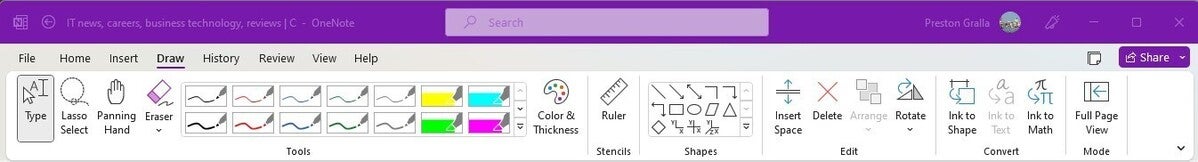 04 onenote ribbon in windows