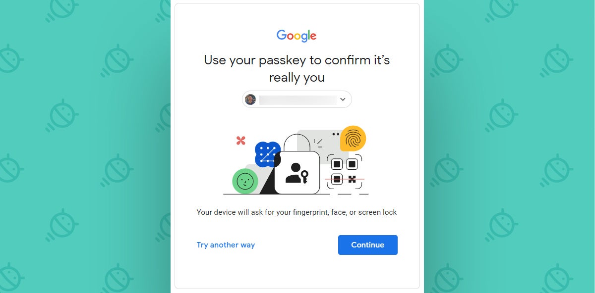 Google passkeys prompt