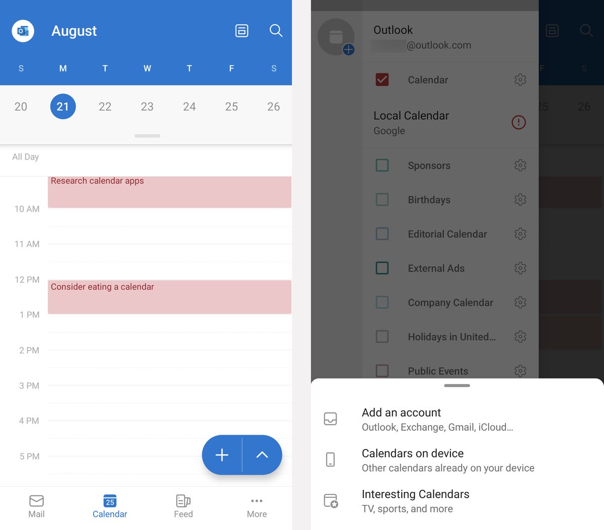 best android calendar apps outlook