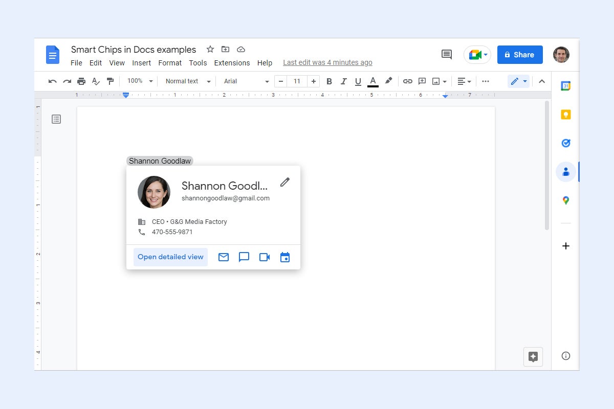 Image: How to use smart chips in Google Docs and Sheets