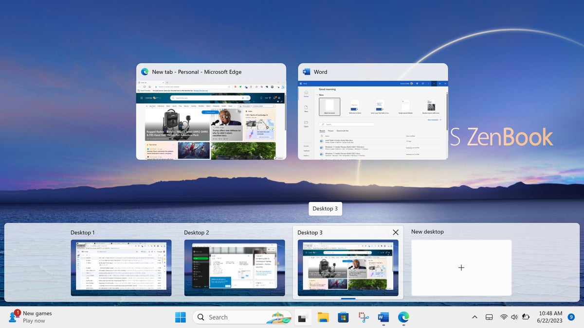 win11 productivity virtual desktops